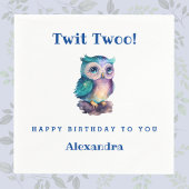 Niedliche Waldtierkinder Owl Geburtstag Serviette