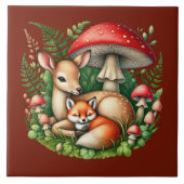 Niedliche Waldtierliebhaber Fliese (Vorderseite)