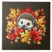 Niedliche Waldtierliebhaber Igel Fliese (Vorderseite)