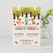 Niedliche Waldtierpartei Einladung (Stehend Vorderseite)