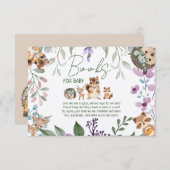 Niedliche Waldtierwälder bringen ein Buch Begleitkarte (Vorne/Hinten)