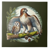 Niedliche Waldvögel Fliese (Vorderseite)