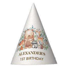 Niedliche Waldwaldtier-1. Geburtstag Partyhütchen