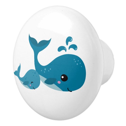 Niedliche Wale Keramikknauf (Rechts)