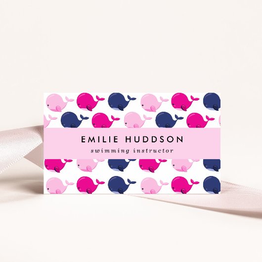 Niedliche Wale, Schwimmlehrer, Schwimmlehrer Visitenkarte