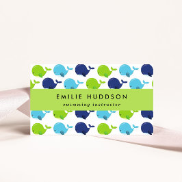 Niedliche Wale, Schwimmlehrer, Schwimmlehrer Visitenkarte