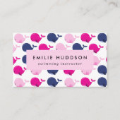 Niedliche Wale, Schwimmlehrer, Schwimmlehrer Visitenkarte (Vorderseite)