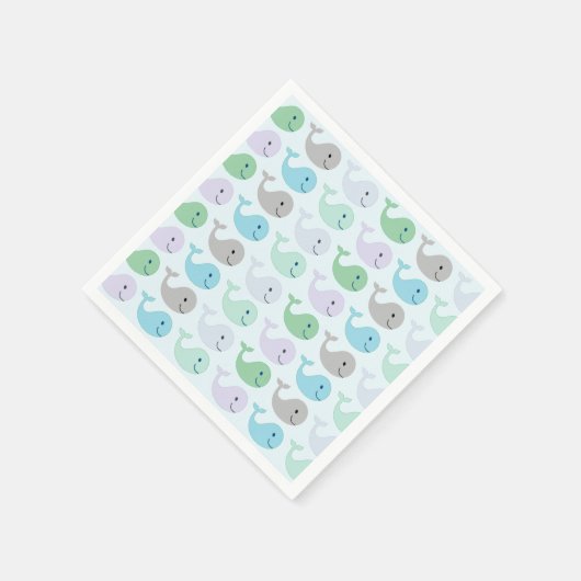 Niedliche Wale Serviette (Ecke)