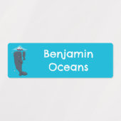 Niedliche Wale und Segelboot Cartoon personalisier Etiketten (Design 2)