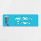 Niedliche Wale und Segelboot Cartoon personalisier Etiketten (Design 1)