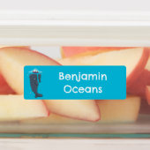 Niedliche Wale und Segelboot Cartoon personalisier Etiketten (Befestigt)