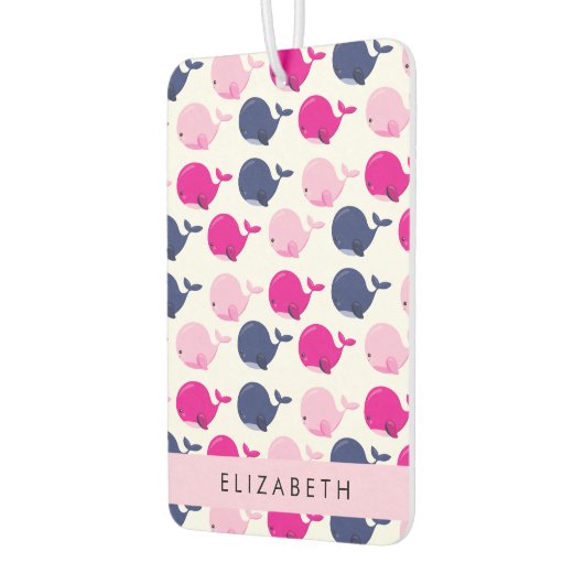 Niedliche Wale, Walmuster, Ihr Name Autolufterfrischer (Links)