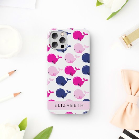 Niedliche Wale, Walmuster, Ihr Name Case-Mate iPhone Hülle