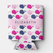 Niedliche Wale, Walmuster, Ihr Name Dosenkühler (Rückseite)