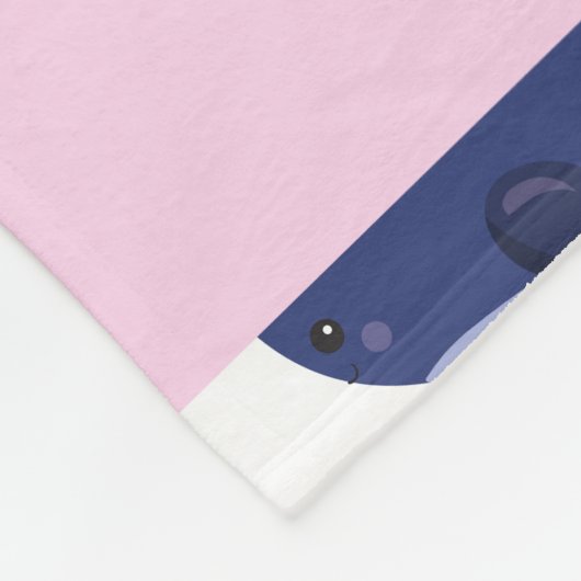 Niedliche Wale, Walmuster, Ihr Name Fleecedecke (Ecke)