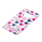 Niedliche Wale, Walmuster, Ihr Name Geldbeutel Flaschenöffner (Vorderseite Schrägansicht)