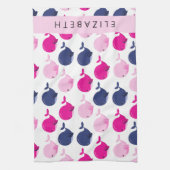 Niedliche Wale, Walmuster, Ihr Name Geschirrtuch (Vertikal)