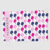 Niedliche Wale, Walmuster, Ihr Name Golfhandtuch (Horizontal)