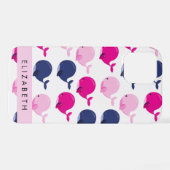 Niedliche Wale, Walmuster, Ihr Name iPhone Hülle (Rückseite (Horizontal))