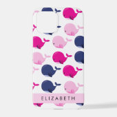 Niedliche Wale, Walmuster, Ihr Name iPhone Hülle (Rückseite)