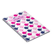 Niedliche Wale, Walmuster, Ihr Name Notizblock (Rechte Seite)