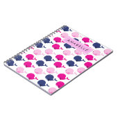 Niedliche Wale, Walmuster, Ihr Name Notizblock (Linke Seite)