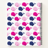 Niedliche Wale, Walmuster, Ihr Name Notizblock (Rückseite)