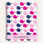 Niedliche Wale, Walmuster, Ihr Name Notizblock (Vorderseite)