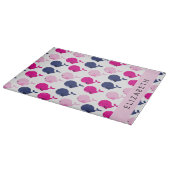 Niedliche Wale, Walmuster, Ihr Name Schneidebrett (Ecke)