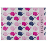 Niedliche Wale, Walmuster, Ihr Name Schneidebrett (Vorderseite)