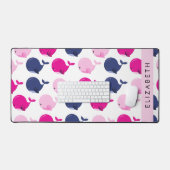 Niedliche Wale, Walmuster, Ihr Name Schreibtischunterlage (Tastatur & Maus)