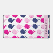 Niedliche Wale, Walmuster, Ihr Name Schreibtischunterlage (Vorderseite)