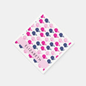 Niedliche Wale, Walmuster, Ihr Name Serviette (Ecke)