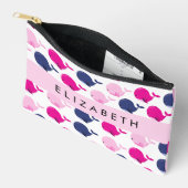 Niedliche Wale, Walmuster, Ihr Name Zubehörtasche (Offen)