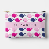 Niedliche Wale, Walmuster, Ihr Name Zubehörtasche (Vorderseite)