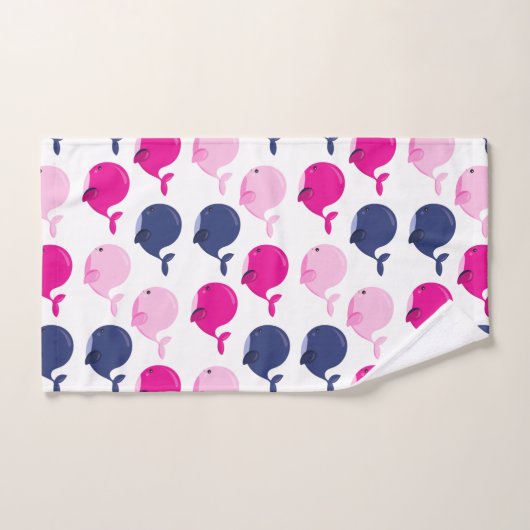 Niedliche Wale, Walmuster, Meerestiere Badhandtuch Set (Handtuch)