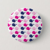 Niedliche Wale, Walmuster, Meerestiere Button (Vorderseite)