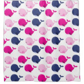 Niedliche Wale, Walmuster, Meerestiere Duschvorhang (Vorderseite)