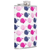 Niedliche Wale, Walmuster, Meerestiere Flachmann (Rechts)