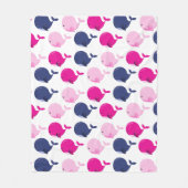 Niedliche Wale, Walmuster, Meerestiere Fleecedecke (Vorderseite)