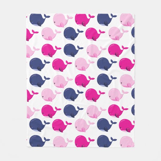 Niedliche Wale, Walmuster, Meerestiere Fleecedecke (Vorderseite)