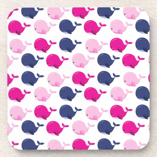 Niedliche Wale, Walmuster, Meerestiere Getränkeuntersetzer (Vorderseite)