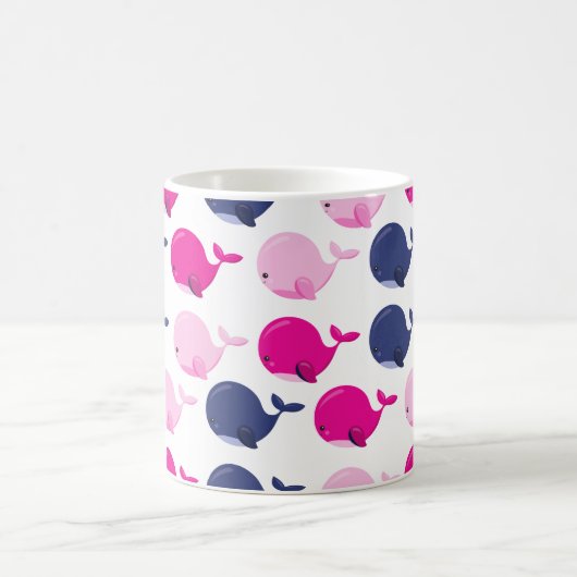 Niedliche Wale, Walmuster, Meerestiere Kaffeetasse (Mittel)