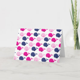 Niedliche Wale, Walmuster, Meerestiere Karte