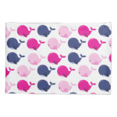 Niedliche Wale, Walmuster, Meerestiere Kissenbezug (Rückseite)