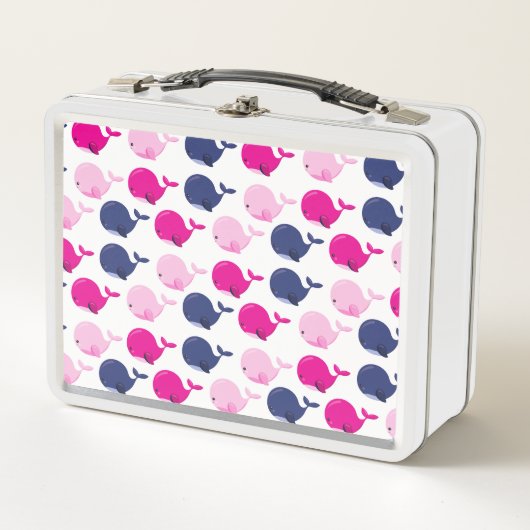 Niedliche Wale, Walmuster, Meerestiere Metall Brotdose (Vorderseite)