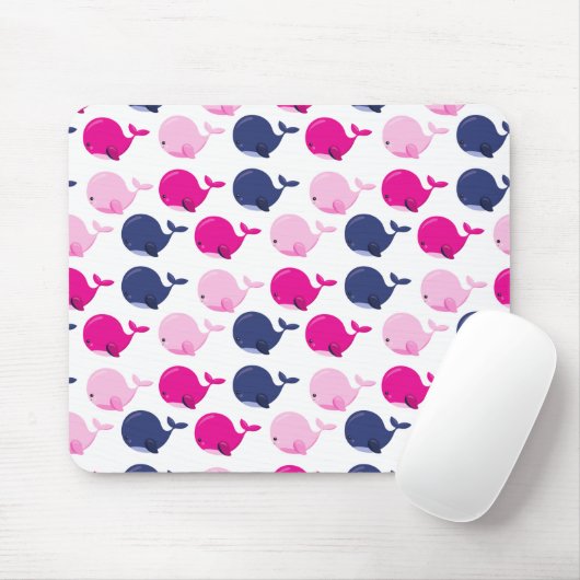 Niedliche Wale, Walmuster, Meerestiere Mousepad (Mit Mouse)