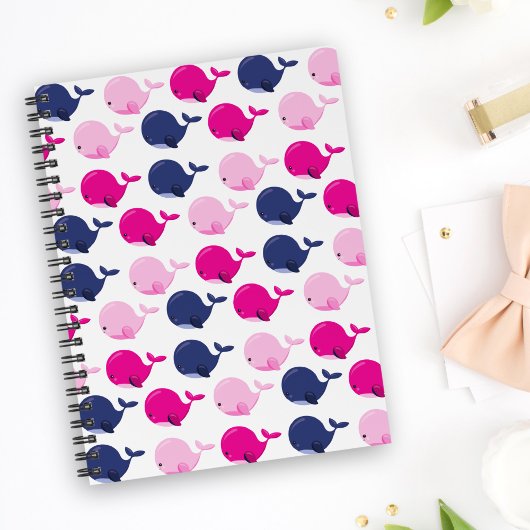 Niedliche Wale, Walmuster, Meerestiere Notizblock