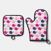 Niedliche Wale, Walmuster, Meerestiere Ofenhandschuh & Topflappen-Set (Vorderseite)