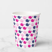 Niedliche Wale, Walmuster, Meerestiere Pappbecher (Rückseite)